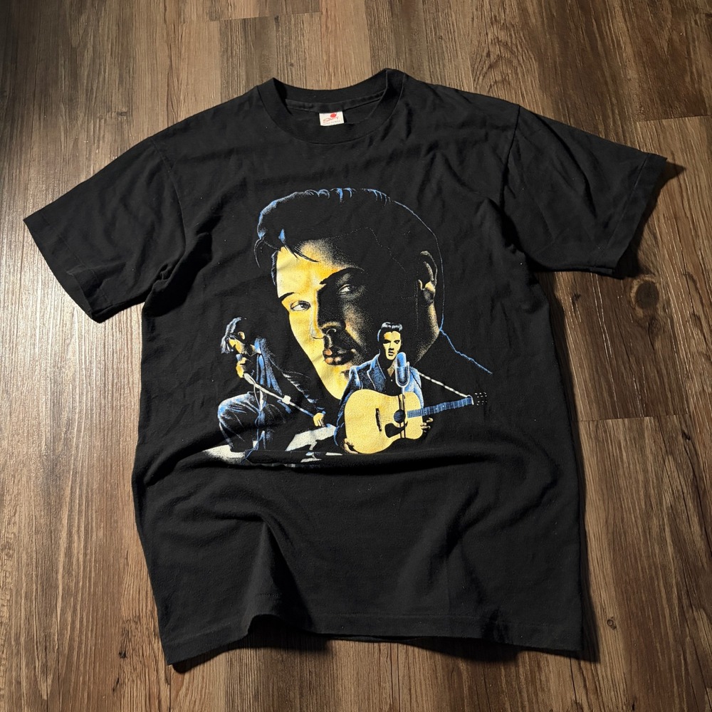 Vintage 80s Elvis Presley‎ Portrait T-Shirt Single Stitch Made USA Medium